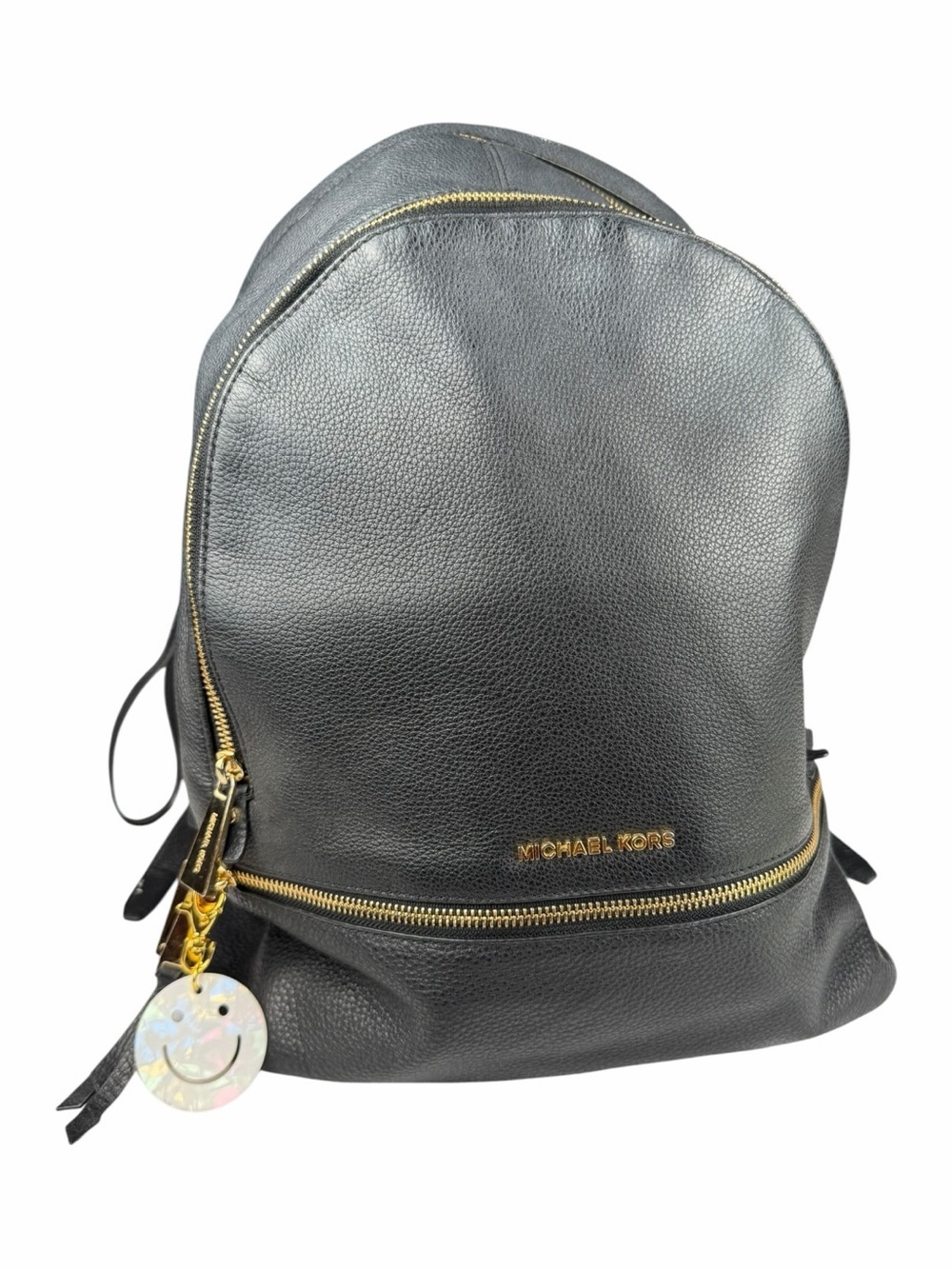 Michael Kors Women's Rhea Medium Pebbled Leather Backpack (Black)